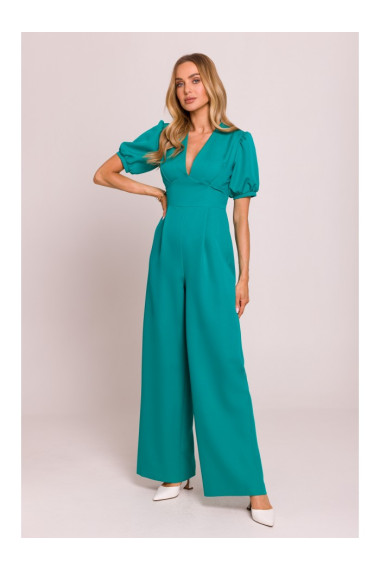 M852 Puff sleeve jumpsuit - turquoise
