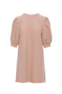 B291 A-line dress with puff sleeves - mocca