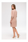 B291 A-line dress with puff sleeves - mocca
