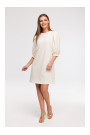 B291 A-line dress with puff sleeves - vanilla