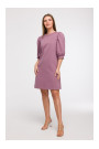 B291 A-line dress with puff sleeves - heather