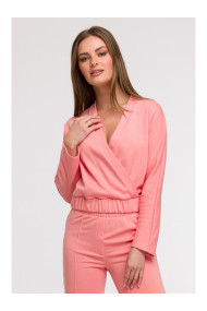 B292 Wrap front sweatshirt - coral