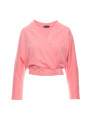 B292 Wrap front sweatshirt - coral