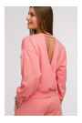B293 Open back sweatshirt - coral