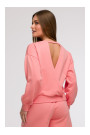 B293 Open back sweatshirt - coral
