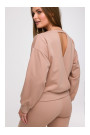 B293 Open back sweatshirt - mocca