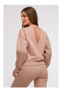 B293 Open back sweatshirt - mocca