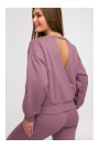 B293 Open back sweatshirt - heather