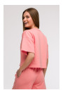 B294 Cropped sweatshirt with short sleeves - coral