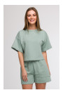 B294 Cropped sweatshirt with short sleeves - mint