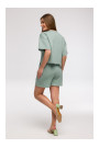 B294 Cropped sweatshirt with short sleeves - mint