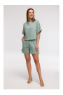B294 Cropped sweatshirt with short sleeves - mint