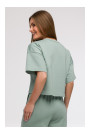 B294 Cropped sweatshirt with short sleeves - mint