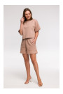 B294 Cropped sweatshirt with short sleeves - mocca
