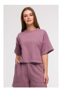 B294 Cropped sweatshirt with short sleeves - heather