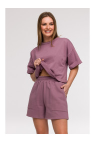 B295 Shorts with patch pockets - heather