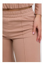 B296 Wide leg trousers with front seams - mocca