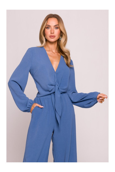 M861 Tie front crop top - jeans