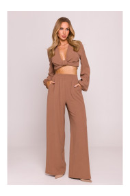 M862 Wide leg trousers - chocolate
