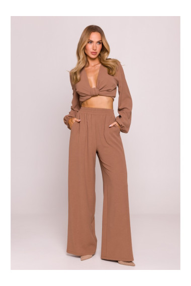 M862 Wide leg trousers - chocolate