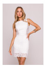 M864 Mini dress with lace panels - ecru