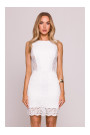 M864 Mini dress with lace panels - ecru