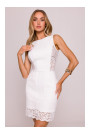 M864 Mini dress with lace panels - ecru