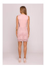 M864 Mini dress with lace panels - powder