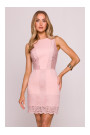 M864 Mini dress with lace panels - powder