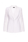 M865 Lace panels single button blazer - ecru