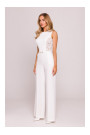 M866 Lace panels jumpsuit - ecru