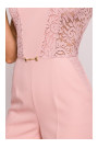 M866 Lace panels jumpsuit - powder