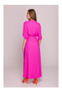 S406 Viscose maxi dress wrap design - lilac