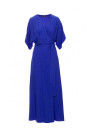 S406 Viscose maxi dress wrap design - blue