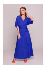 S406 Viscose maxi dress wrap design - blue
