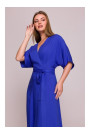 S406 Viscose maxi dress wrap design - blue