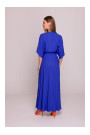 S406 Viscose maxi dress wrap design - blue
