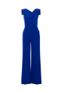 S407 Elegant jumpsuit with asymmetrical neckline - royal blue