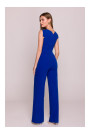 S407 Elegant jumpsuit with asymmetrical neckline - royal blue