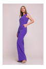 S407 Elegant jumpsuit with asymmetrical neckline - purple