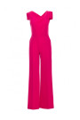 S407 Elegant jumpsuit with asymmetrical neckline - pink