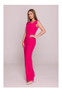 S407 Elegant jumpsuit with asymmetrical neckline - pink