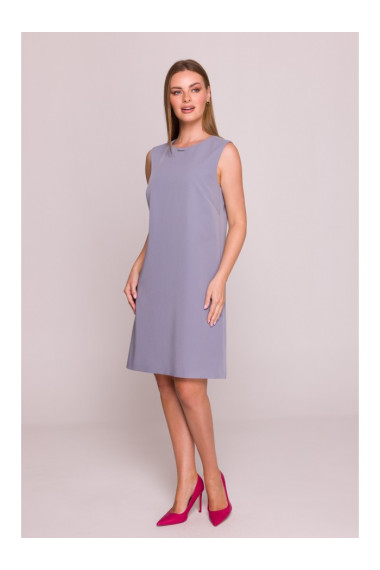S408 Sleeveless shift dress - dove grey