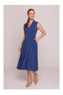 S409 Fit and flare shirt dress - blue