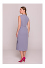 S410 A-line dress with tie detail V-shaped neckline - dove grey