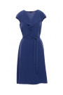 S411 Sleeveless dress with ruffled neckline - blue
