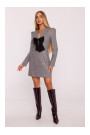 M869 Tweed V-neck dress - graphite