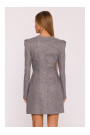 M869 Tweed V-neck dress - graphite