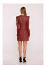 M869 Tweed V-neck dress - maroon