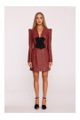 M869 Tweed V-neck dress - maroon